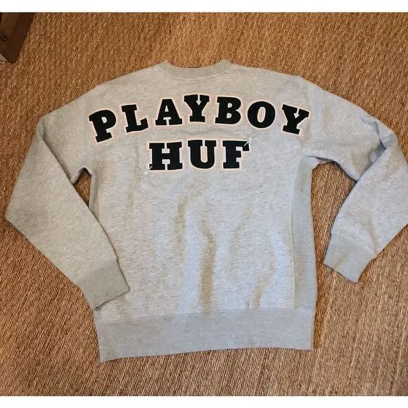 PLAYBOY Gray Crewneck Sweater Size S - Picture 1 of 5